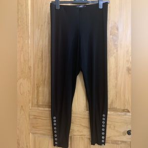 Sympli Black Legging with Button Detail Size 10